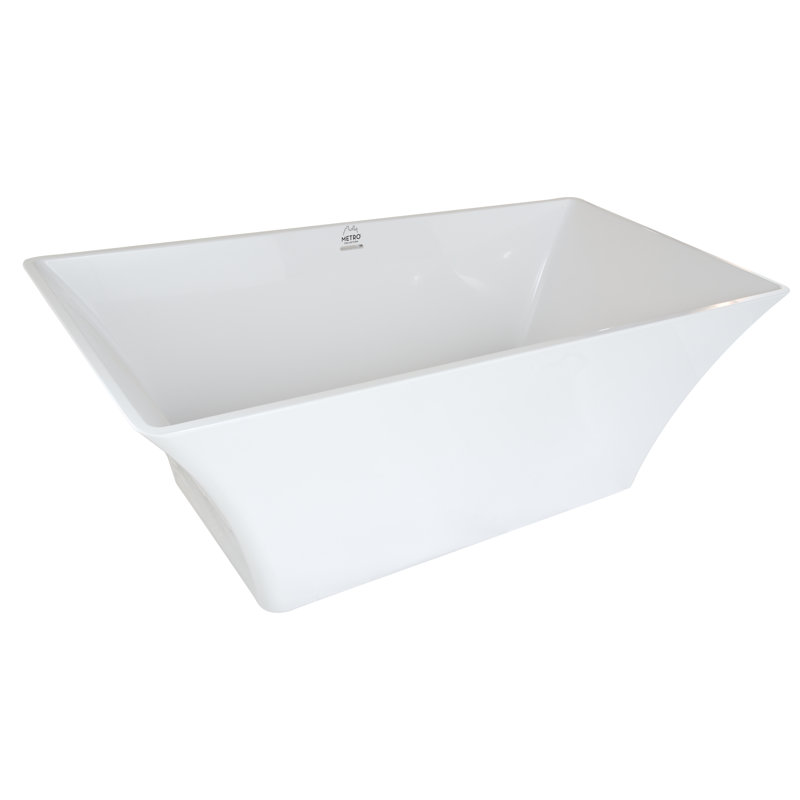 Hyde 68'' L Freestanding Soaking Bathtub, Matte White