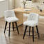 Ensemble de 2 chaises de comptoir pivotantes en tissu de lin-108813832