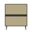 Commode 4 tiroirs, commode moderne en rotin avec tiroirs larges et poignées en métal, commode de rangement en bois Farmhouse