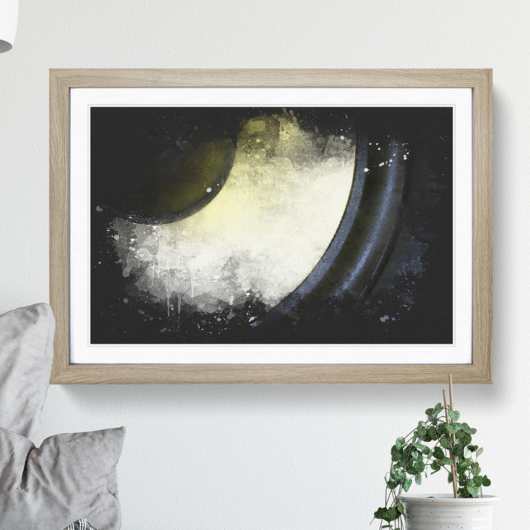 Yellow Speaker Paint Splash - Picture Frame Graphic Art