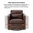 Alfonso 28.74'' Wide Genuine Leather Swivel Barrel Chair with Nailed Trim-1417893659
