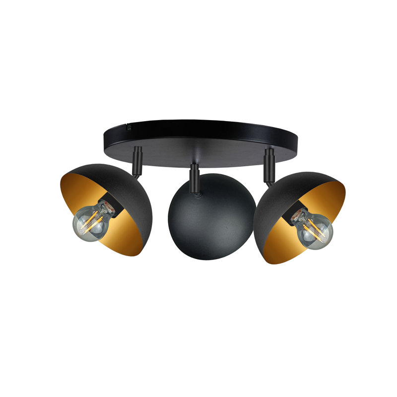 Bronxton 3-Light 36cm Ceiling Spotlight, Black/Gold