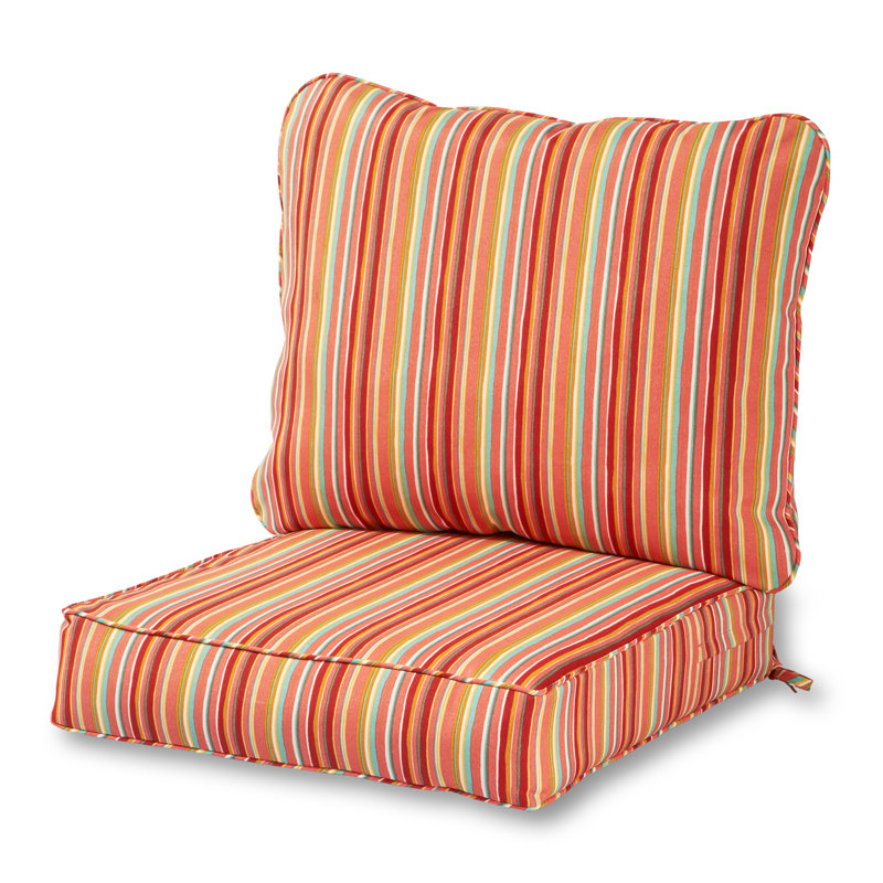Lester Outdoor Premium Deep Seat Chair Cushion, Watermelon Stripe