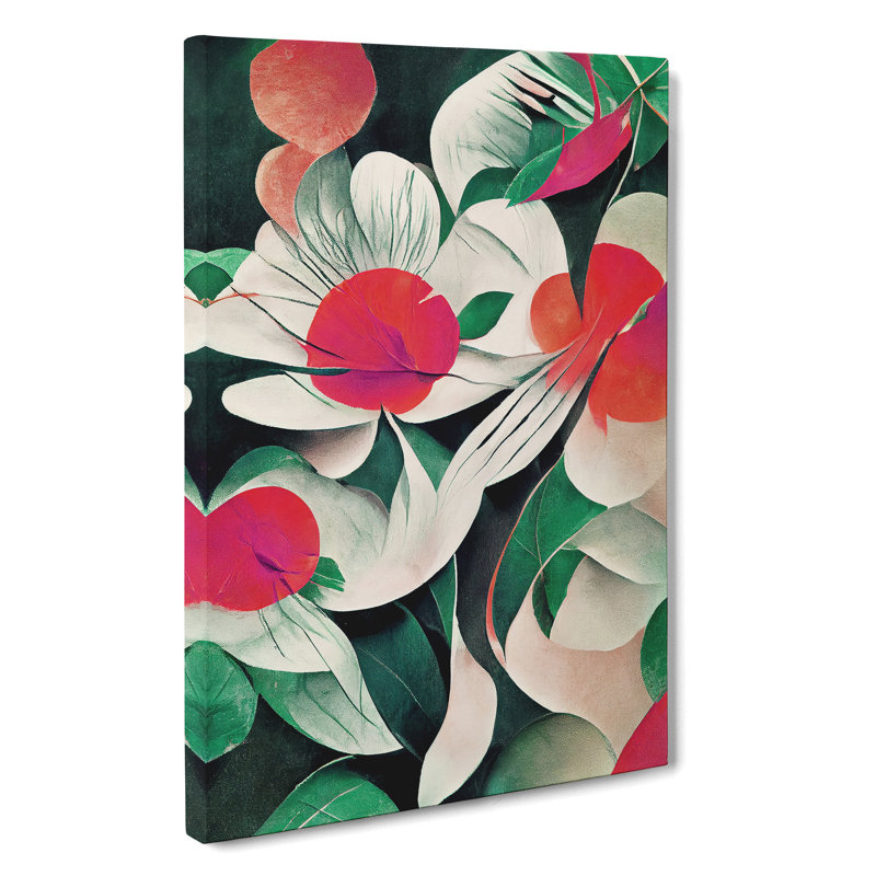 XC1022-375X Abstract Painting Flowers No.2 - Wrapped Canvas Print, 60cm H x 40cm W x 2cm D