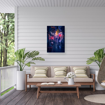 «Tokyo Blue Rain On Canvas» par Javier De La, reproduction