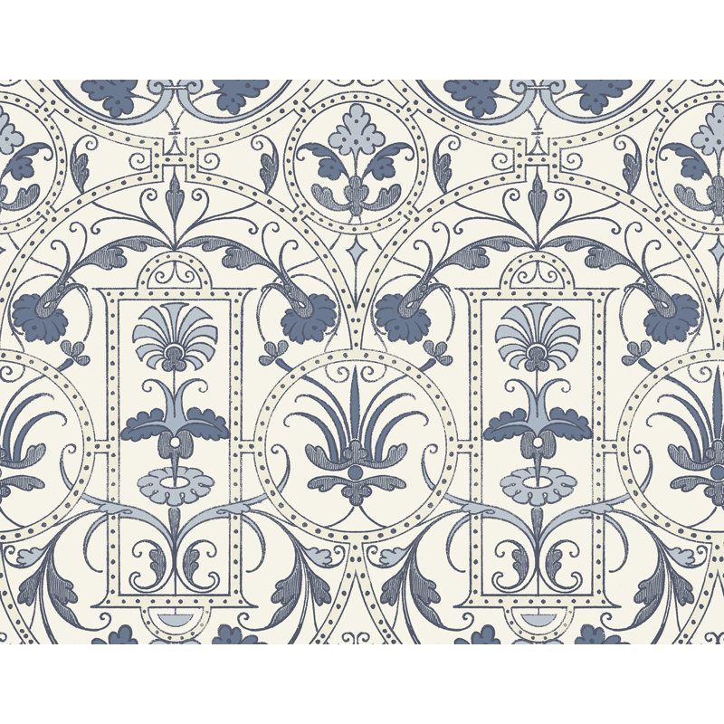 Rouleau de papier peint géométrique yukada Osada, Bleus