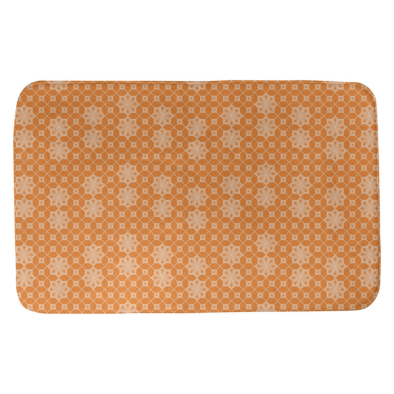 Tapis de bain en treillis Leffel, l 21 po x L 34 po, Orange