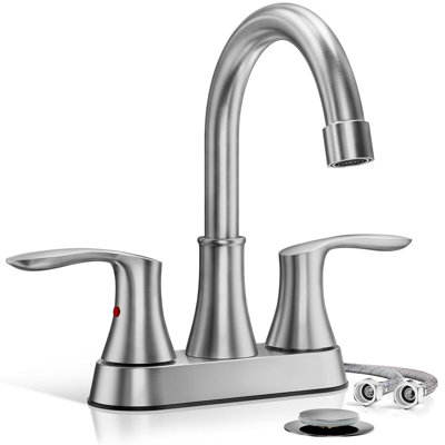 Centerset 2-handle Bathroom Faucet with Drain Assembly