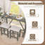 Ensemble de table de salle à manger style campagnard - hauteur comptoir, tabourets USB et rembourrés-1208437490-1208437262