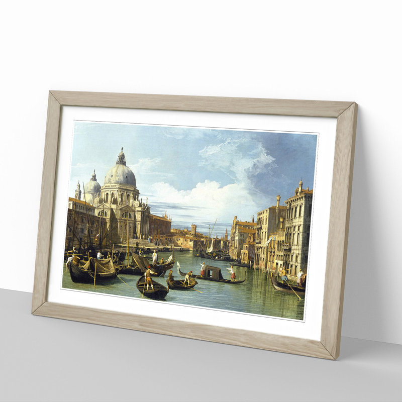 Entrance to the Grand Canal Vol.2 by Giovanni Canaletto - Picture Frame Painting, Oak Framed, 27cm H x 36cm W x 2cm D
