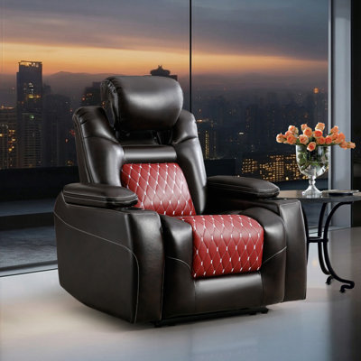 Fauteuil inclinable électrique double en cuir Meagann