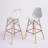 Pyramid ABS Plastic Barstool with Wood Base-1900502971