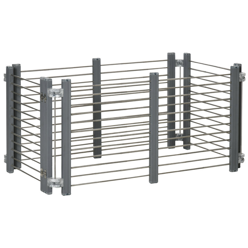 64.5cm H Stainless Steel Exercise Pen With Door