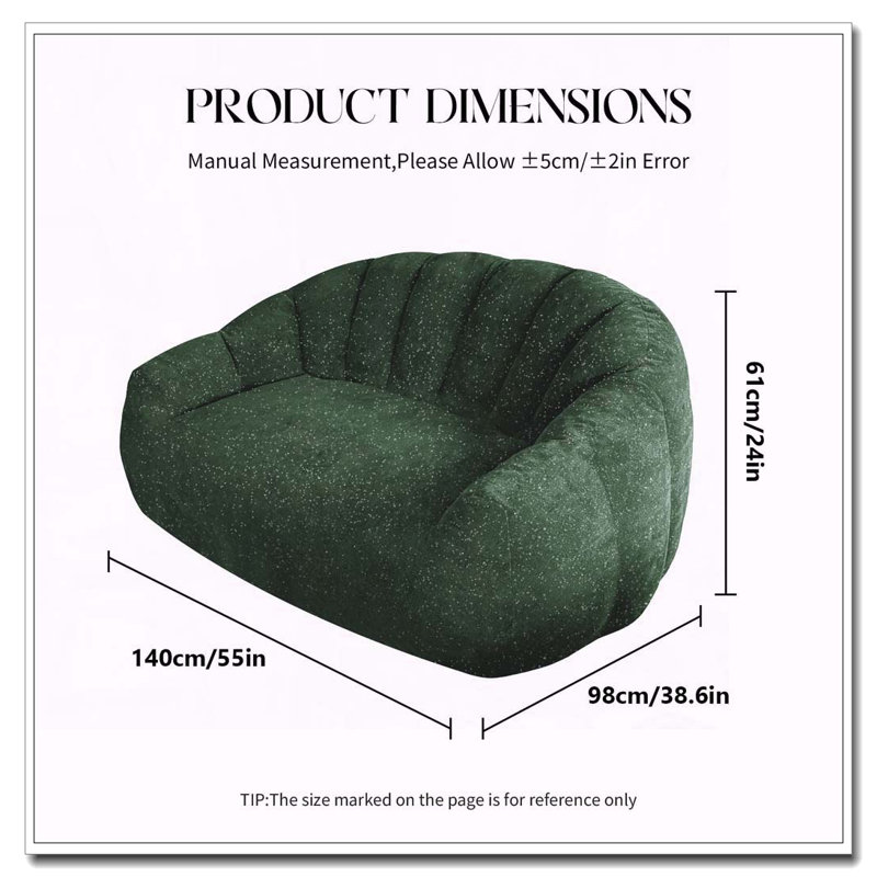Canapé Bear Paw, fauteuil à billes Comfy, Vert