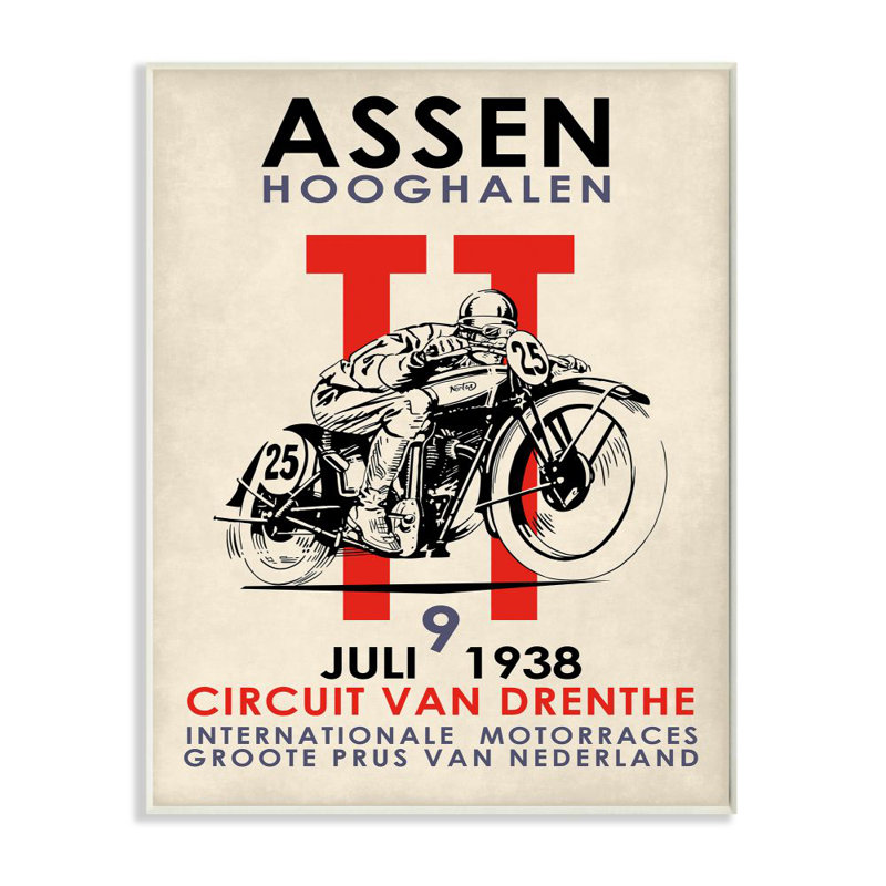 «Vintage Racing Sport Circuit», affiche de moto européenne par Ziwei Li - impression d'art graphique, H 15 po x l 10 po