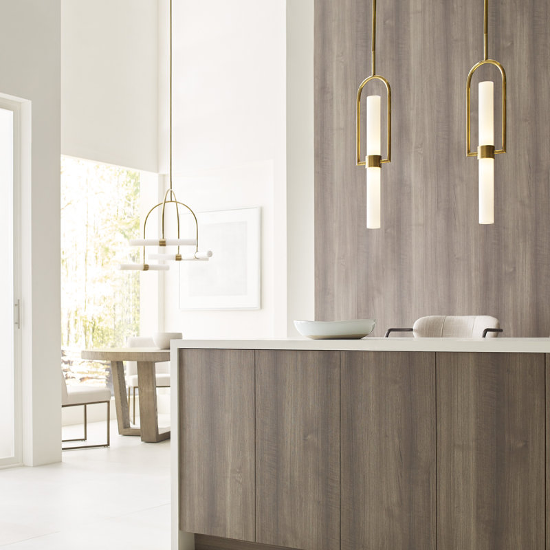 Calumn 1 - Light LED Pendant, Natural Brass