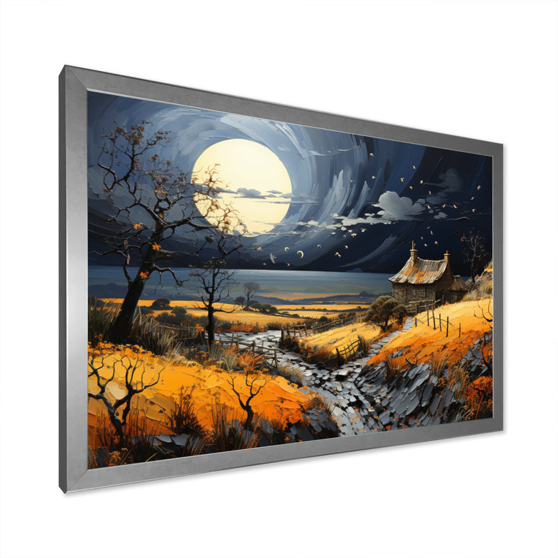 Patchwork de campagne Moody Skies I, Cadre photo argenté, H 34 po x l 44 po x P 1,5 po
