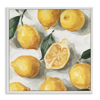 Soft Yellow Citrus Lemon Pile Over White