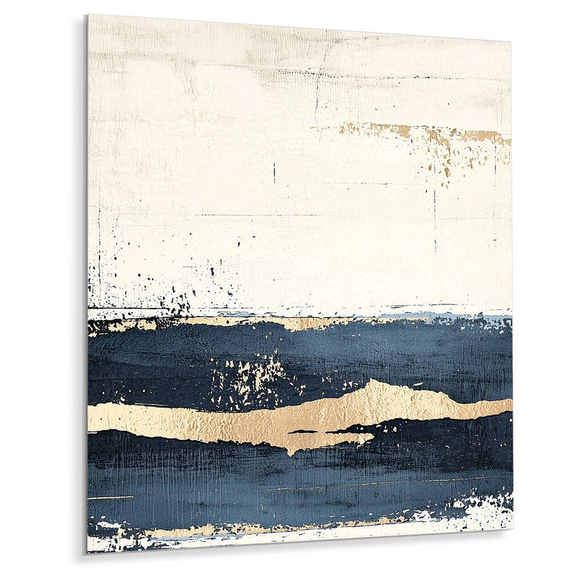 Ocean Breeze Minimalist Horizon I - Abstract Landscape Metal Art, Modern Metal Print, 20" H x 12" W x 0.84" D