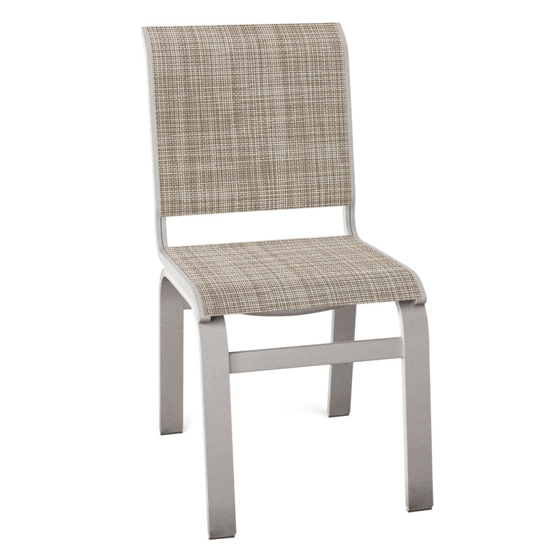 Chaise d'appoint de salle à manger Hiraku, Bristol taupe Sunbrella®, Gris chaleureux texturé