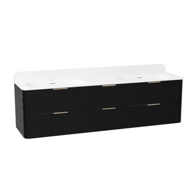 Benford 72 Inch Floating Bathroom Vanity With Double Sinks