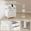 Bedside Table Set Of 2 With LED Lights And Charging Station, Bedside Cabinet With 2 Fabric Storage Drawers-1977870934