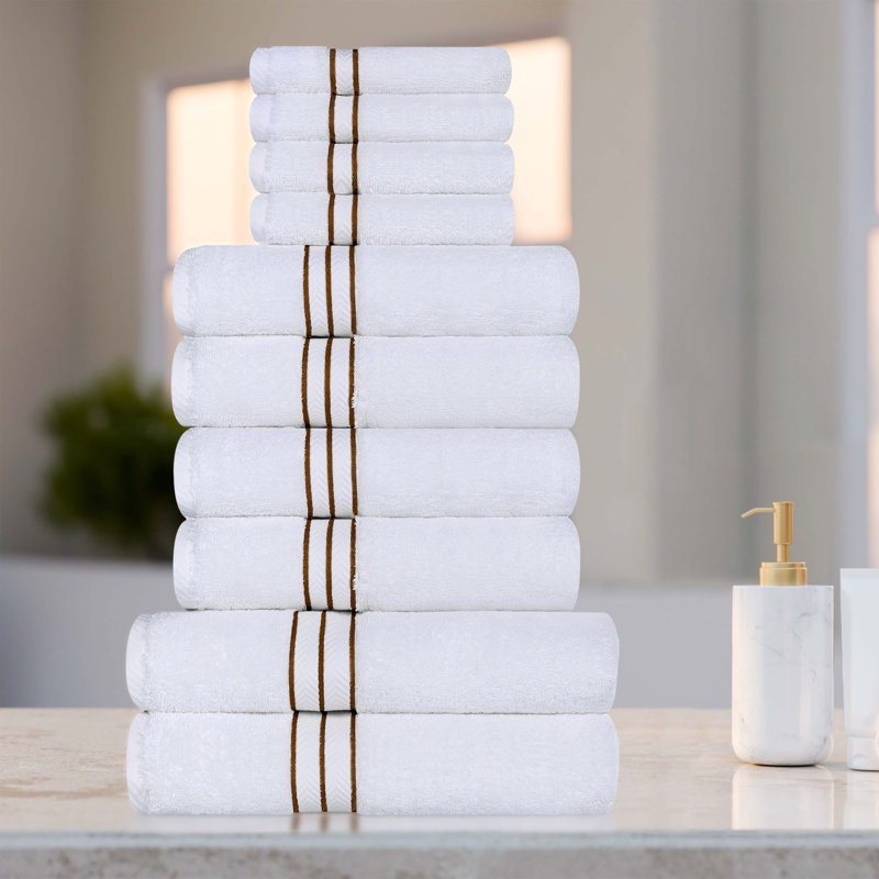 Hotel Turkish Cotton 10-Piece Towel Set, Ultra-Plush & Luxury Weight, Toast