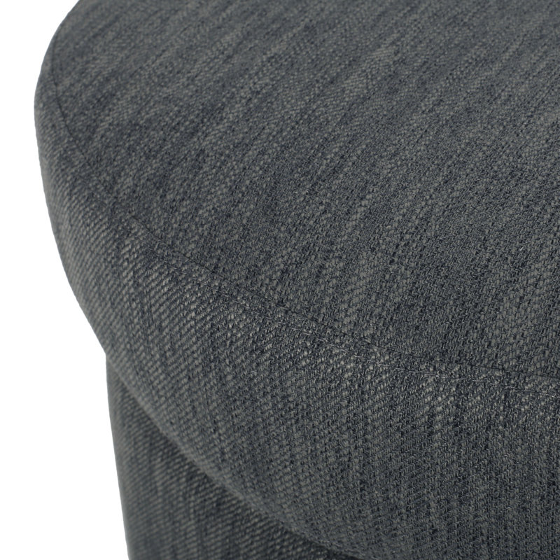 95.25Cm Wide Swivel Barrel Chair, Charcoal Fabric