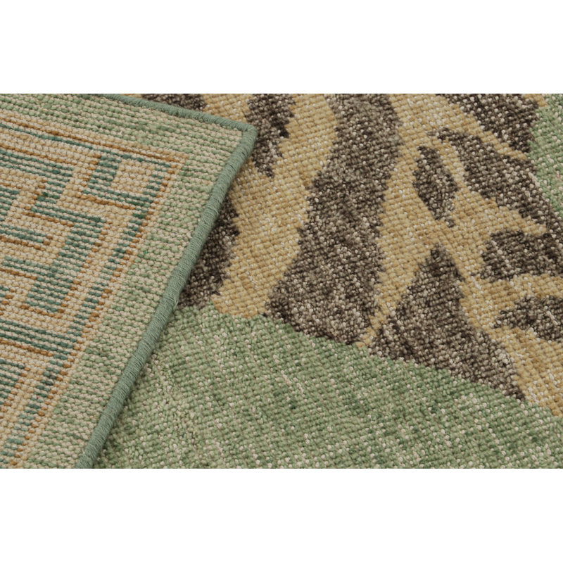 Distressed Homage Hand Knotted Wool Animal Print Area Rug, Rectangle 9' x 12'