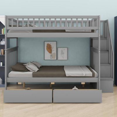 Bunk Bed Featuring Two Under-Bed Drawers