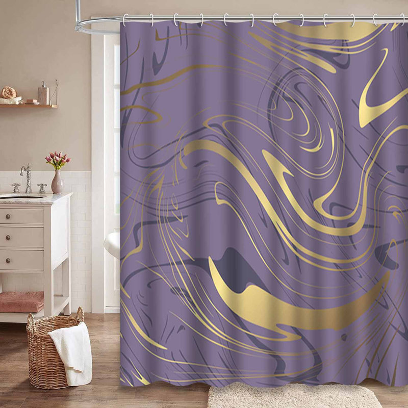 Rideau de douche Marble Gold Invitations, L 72 po x l 78 po