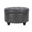 Repose-pieds de rangement rond en similicuir de 25 po de large Lona-53317787