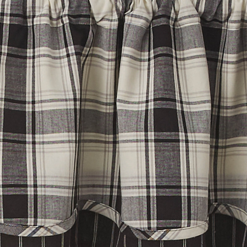  Black Crossroads Lined Layered Valance 16''L