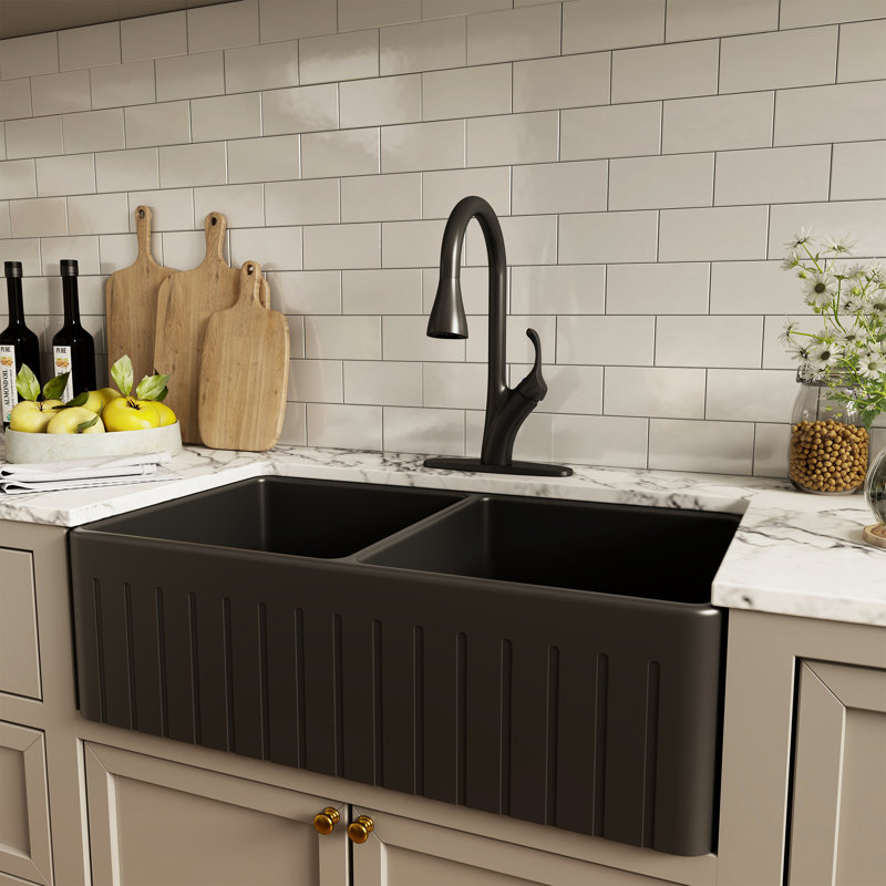 Robinet de cuisine Boyel Living, Noir mat