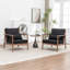Ensemble de 2 fauteuils rembourrés en bois massif Rayn-47166208