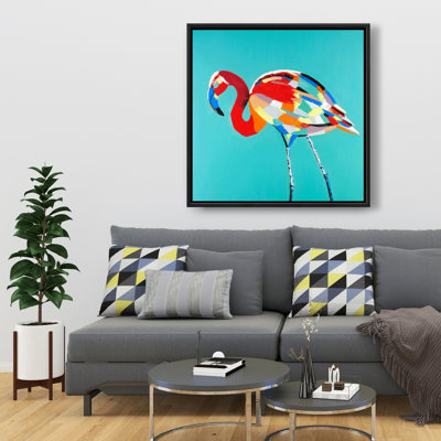 "Flamant abstrait" sur toile