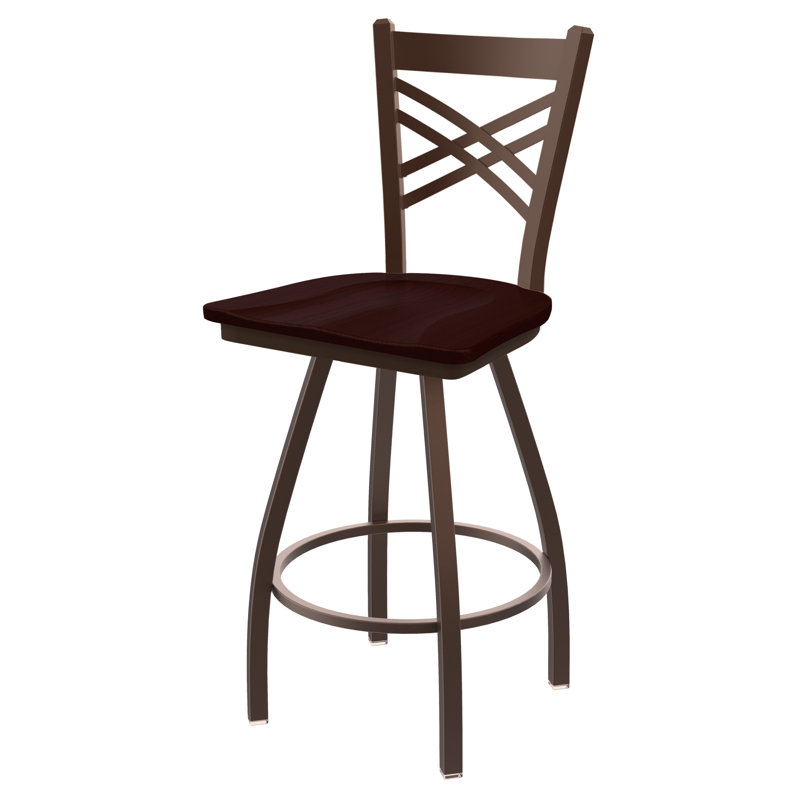 XL 820 Catalina Swivel Stool, Bronze, Dark Cherry Oak, Counter Stool (25” Seat Height)
