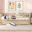 Lit de jour simple en bois avec couchette et garde-corps, naturel-124438793