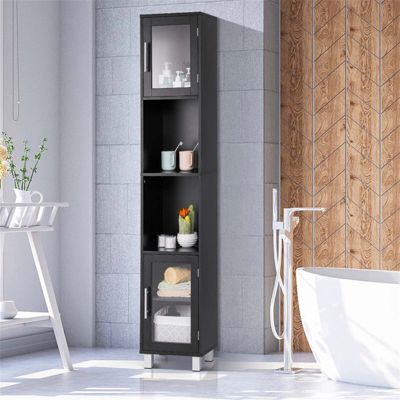 Aaleeyah Linen Cabinet, Black