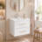 24" Wall-Mounted Glossy White Bathroom Vanity with Soft-Close Doors and Ceramic Sink
