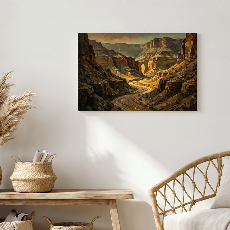 Art texturé sur toile, "Canyon texturé", H 20 po x l 30 po
