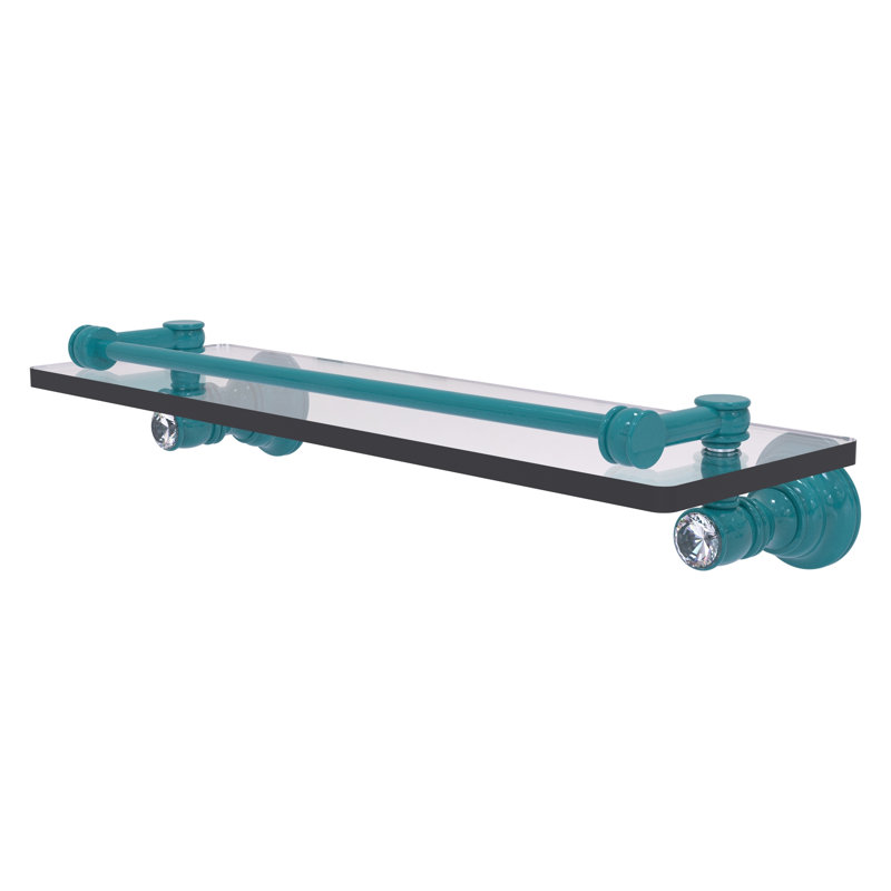 Tablette flottante Carolina, H 3,3 po x l 16 po x P 5,54 po, Bleu sarcelle Glokzin