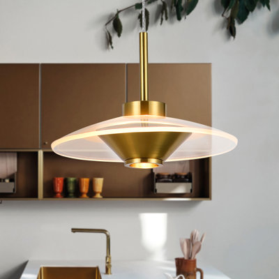 Ferrara 7-in 100-277V 1-Light ETL Certified Integrated LED Height Adjustable Pendant Lighting