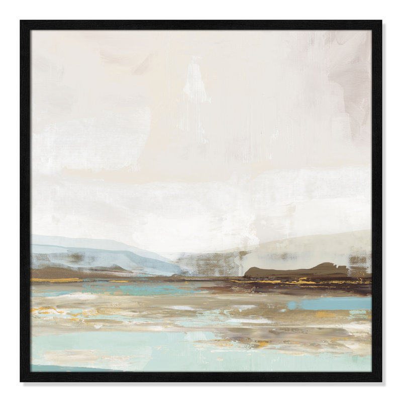 «Vibrance of Blue Print» par Allison Pearce, Papier avec cadre simple noir, Pas de tapis, H 27,5 po x l 27,5 po x P 0,75 po