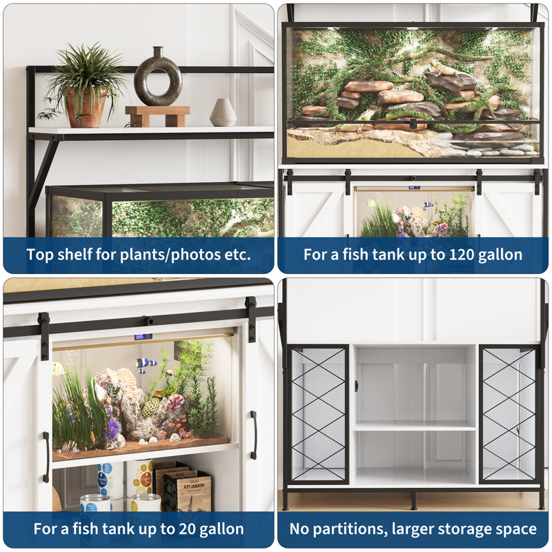 Support de 120 gallons avec portes coulissantes et prise de courant GarveeHome