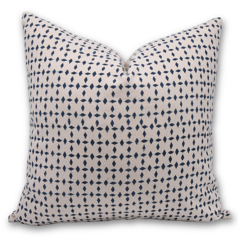 Housse de coussin à motif de blocs de coton Artisan, Carré, 18 po x 18 po