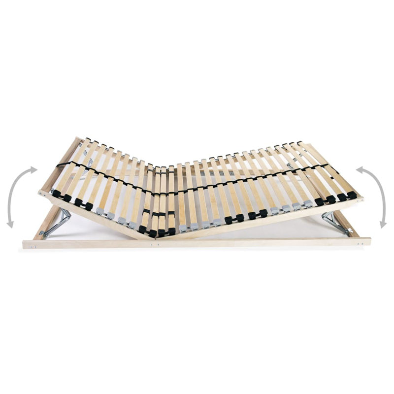 Base de lit à lattes Vidaxl, 35.4" x 78.7", Headrest & footrest (manual)