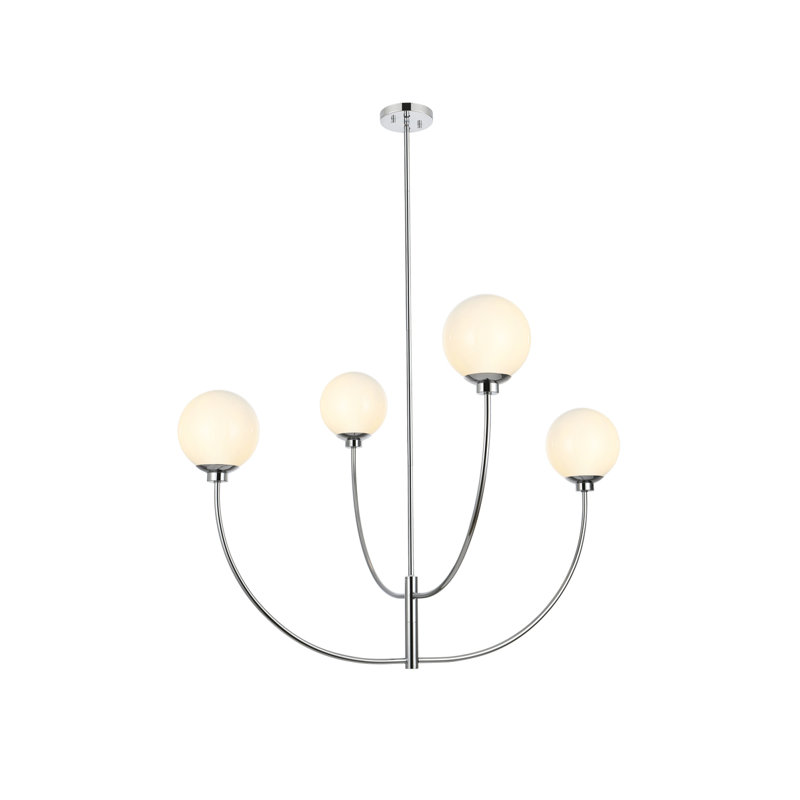 Kyle 4-Light Chandelier, 29.5" H x 42" W x 42" D, Chrome