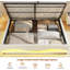 Base de lit avec rangement relevable avec station de charge et tête de lit cachée, lit plateforme tapissier avec rangement hydraulique-853391276-1017554271