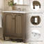 Meuble-lavabo brun 30 po avec lavabo en céramique